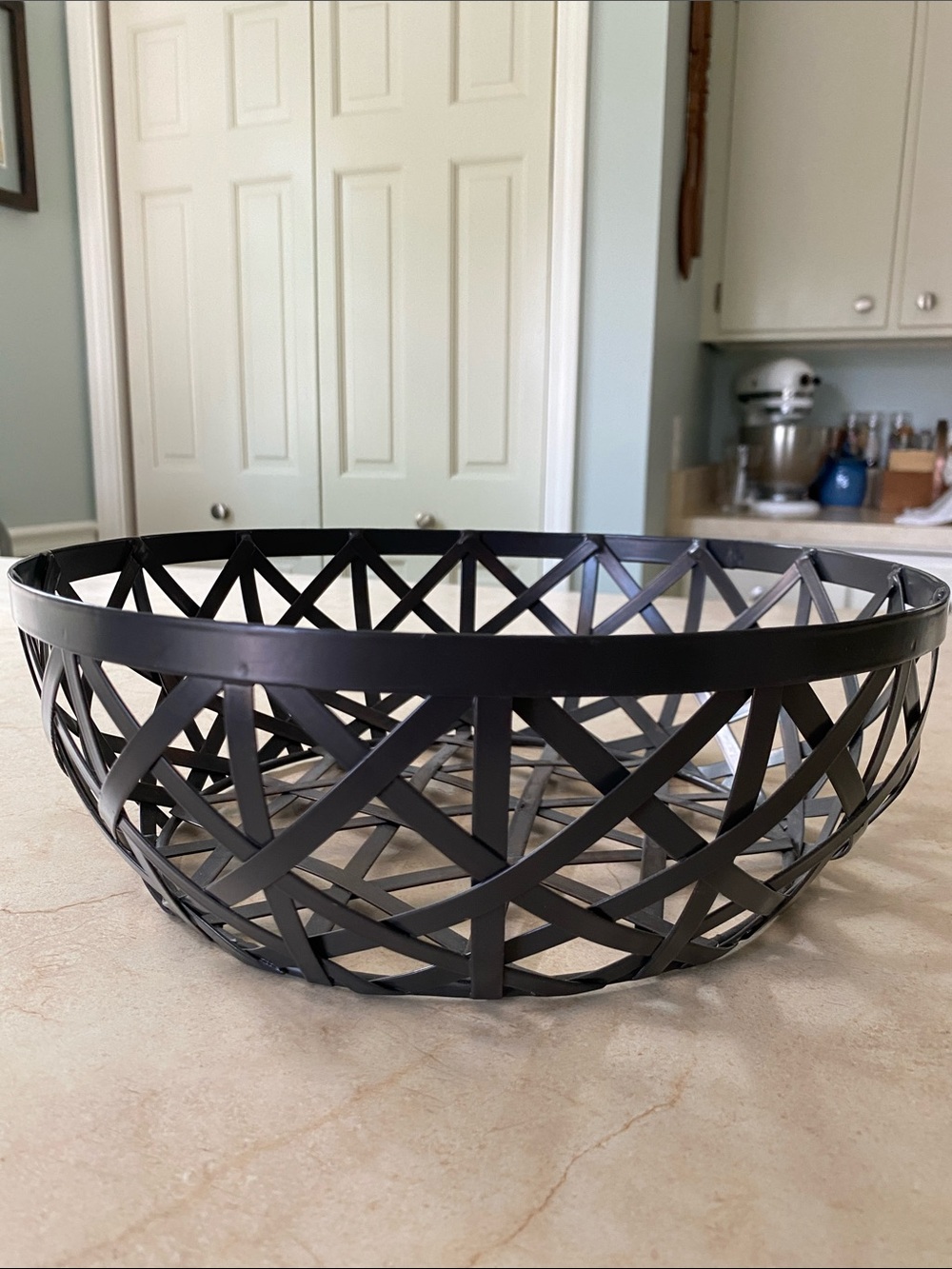 Brushed Metal Decorative Basket Bowl with Cooper Tones